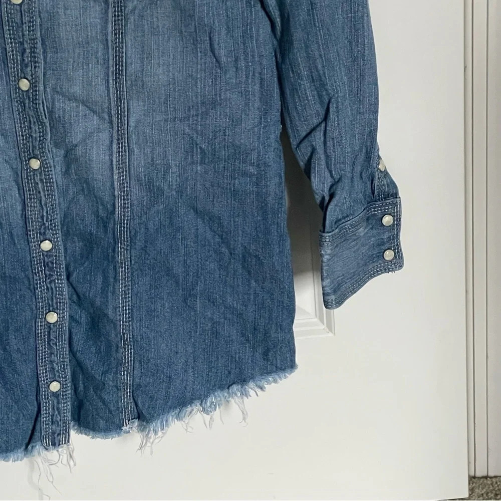 True Religion Rocky western denim chambray shirt Dress 29120 - Picture 6 of 14